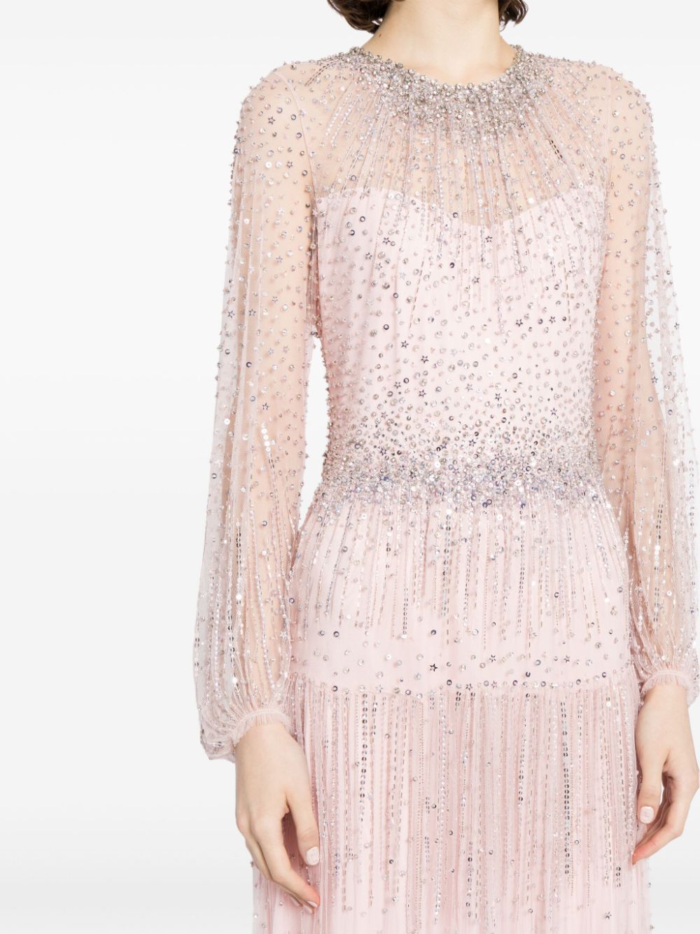 Affordable Jenny Packham Solar sequinned tiered gown Women