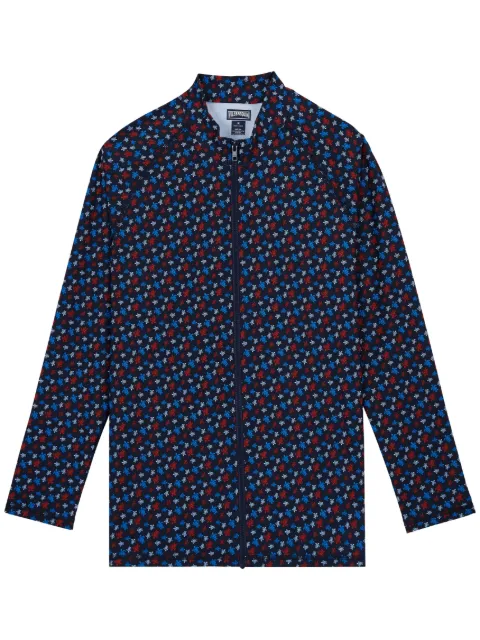 Vilebrequin logo-print zip-up shirt