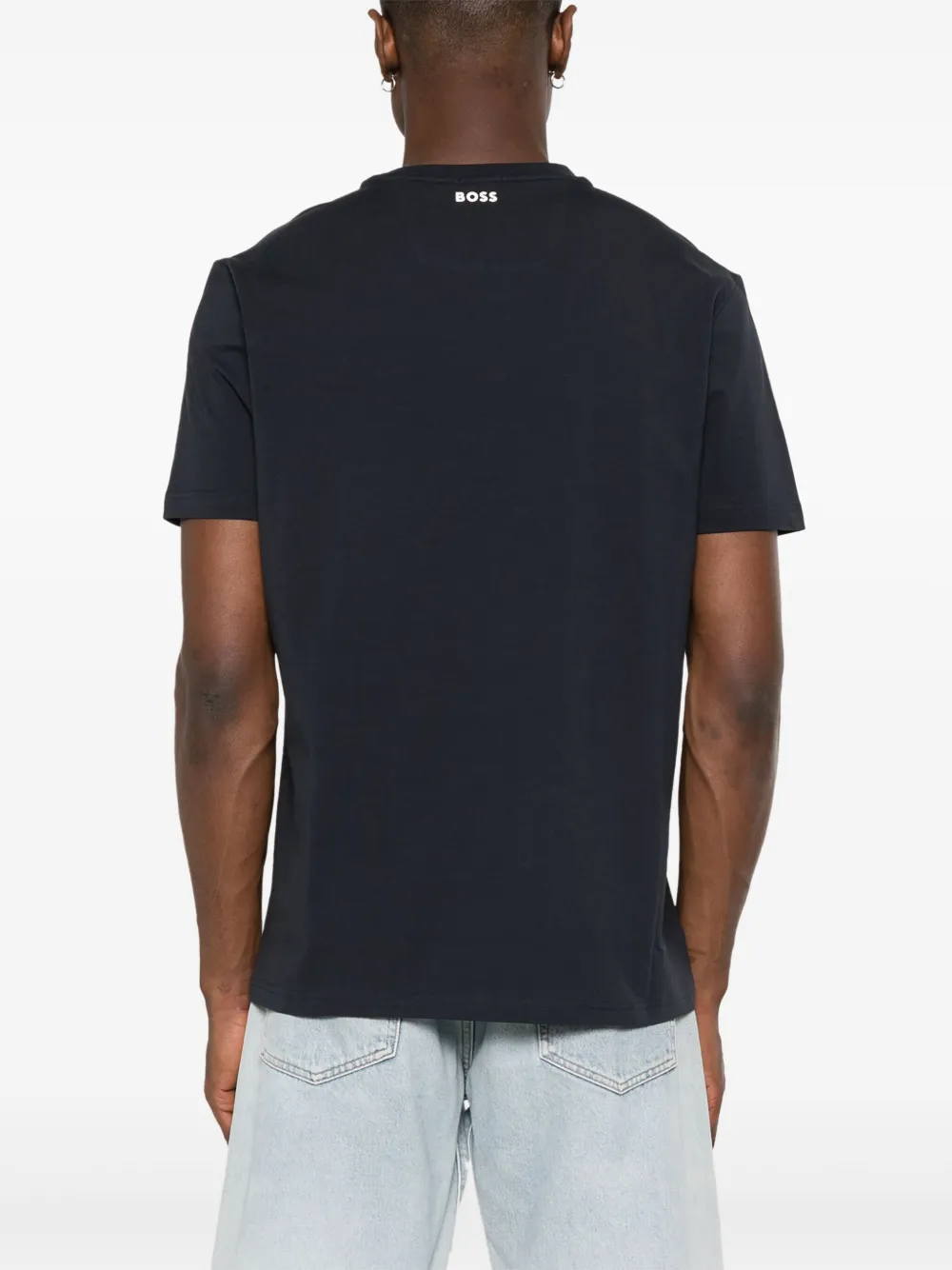 BOSS T-shirt met logoprint Blauw