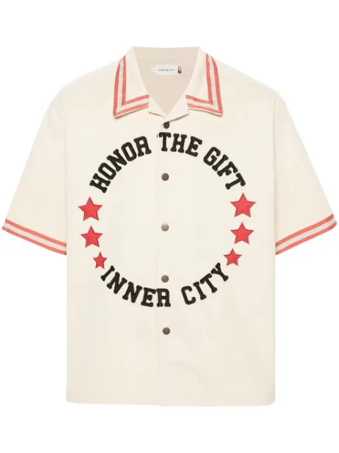 Honor The Gift Tradition logo-embroidered shirt