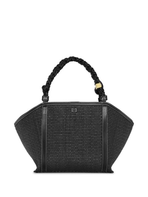 GANNI woven braided-handle tote bag Women