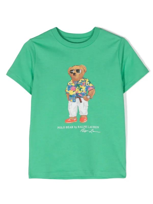 POLO RALPH LAUREN KIDS Polo Bear print Cotton T shirt Green FARFETCH BH