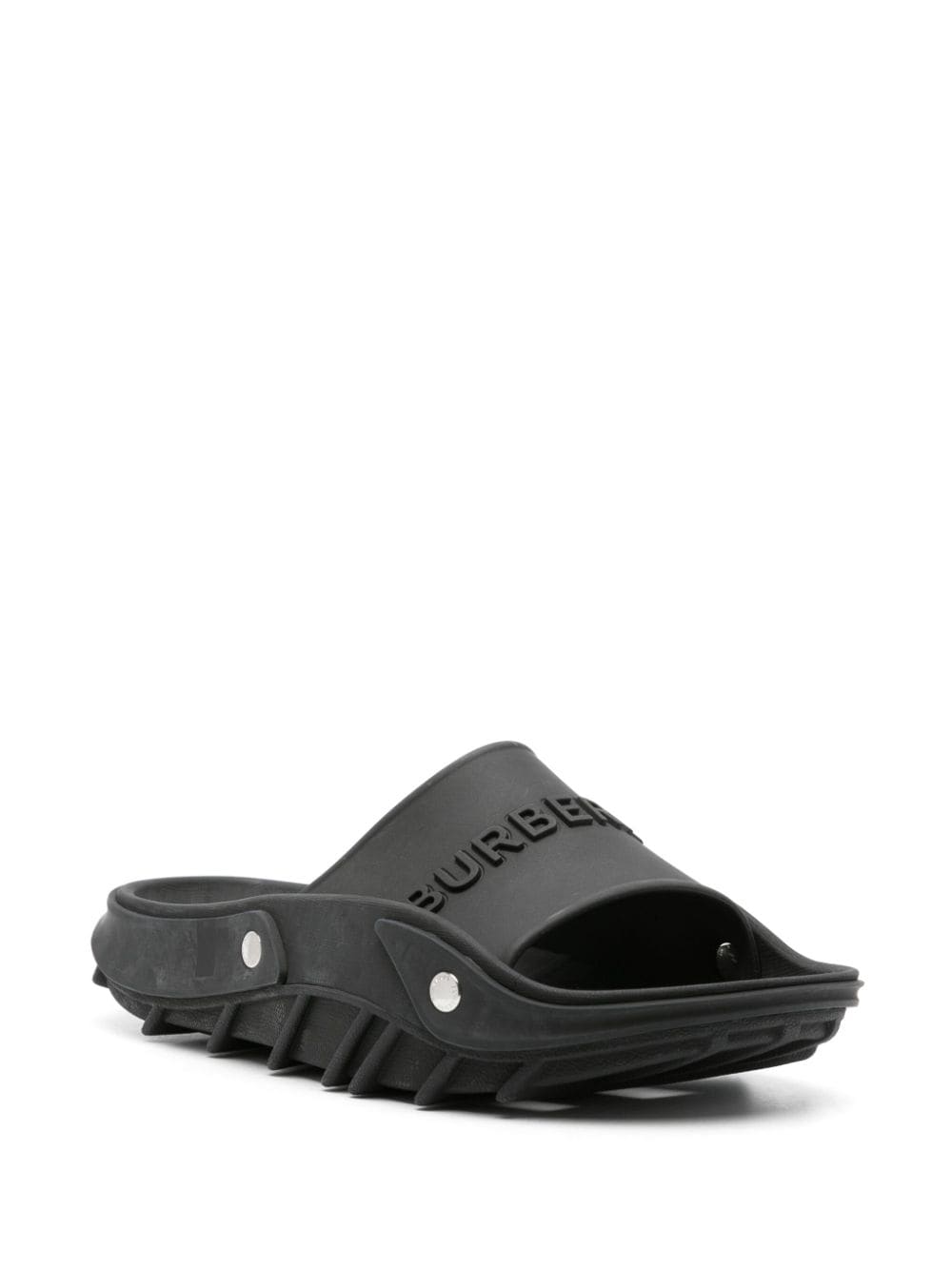 Pre-owned Burberry Bucklow Slides In Black