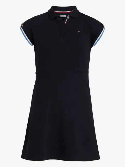 Tommy Hilfiger Junior vestido estilo playera tipo polo con logo bordado