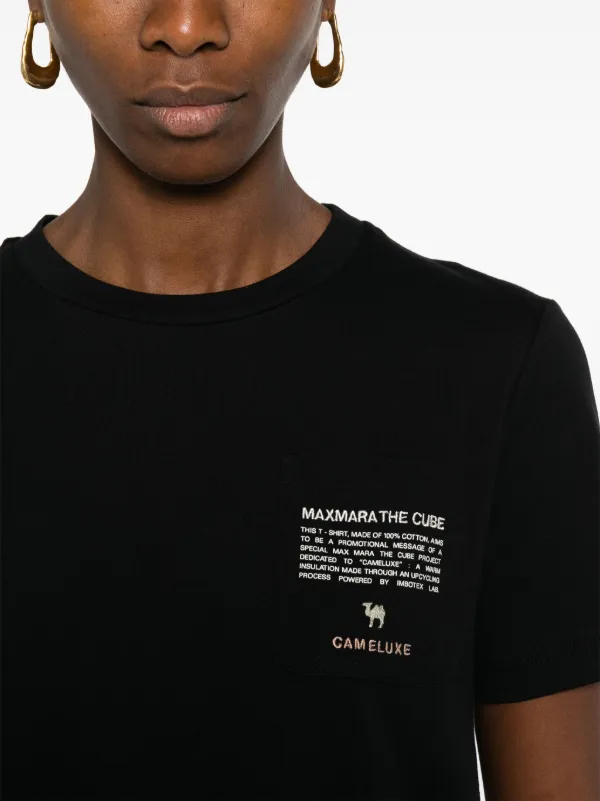 S Max Mara Sax logo-embroidered Cotton T-shirt | Black