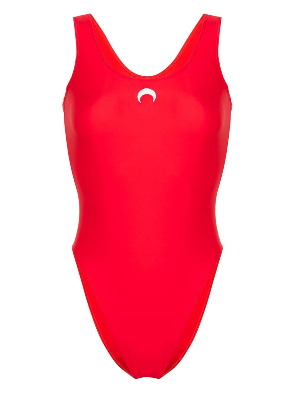 Marine Serre Moon-print Swimsuit In Red
