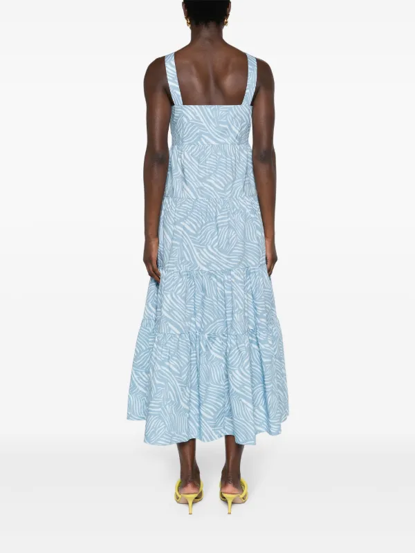 blue zebra print dress Roberto Cavalli Blue Zebra Sheer Dress