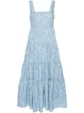 Michael Michael Kors zebra-print tiered midi dress - Blue