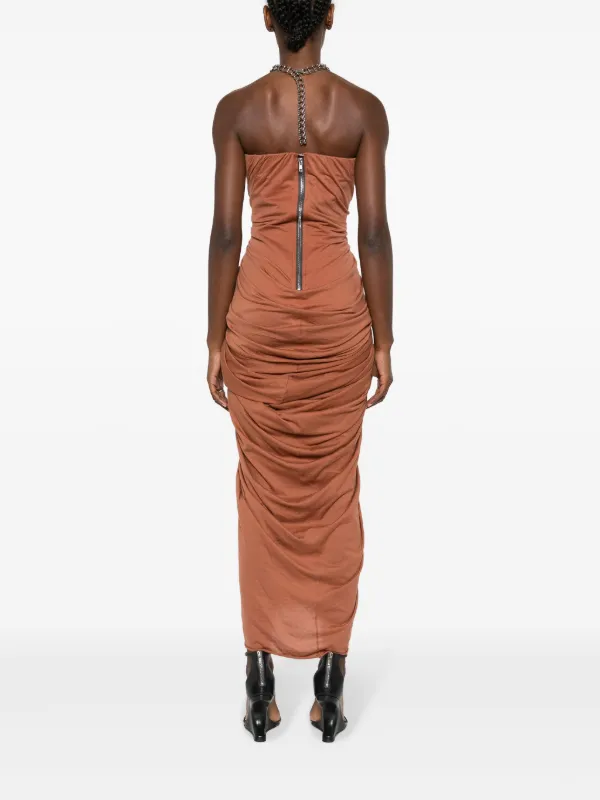 【RICK OWENS】ロングビスチェドレス Rick Owens Radiance ビスチェドレス | ブラウン | FARFETCH JP