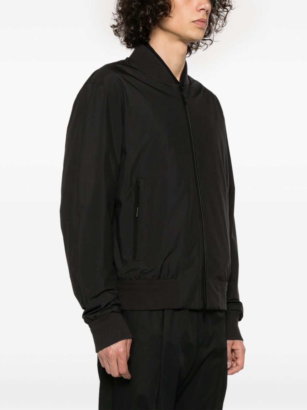 Zegna zip-up bomber jacket Zwart