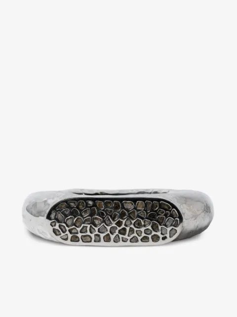 Parts of Four Thick Roman hammered diamond bracelet