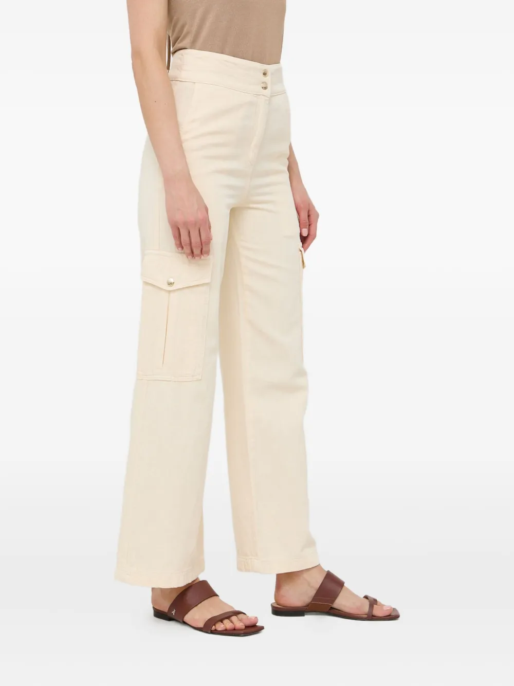 Patrizia Pepe Cargo-pocket Pants In Neutral