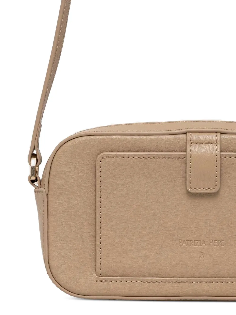 Patrizia Pepe Crossbodytas met logoplakkaat Beige