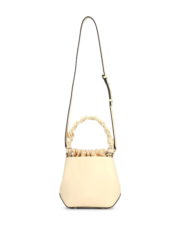 GANNI braided handle Leather Bucket Bag Neutrals FARFETCH IE