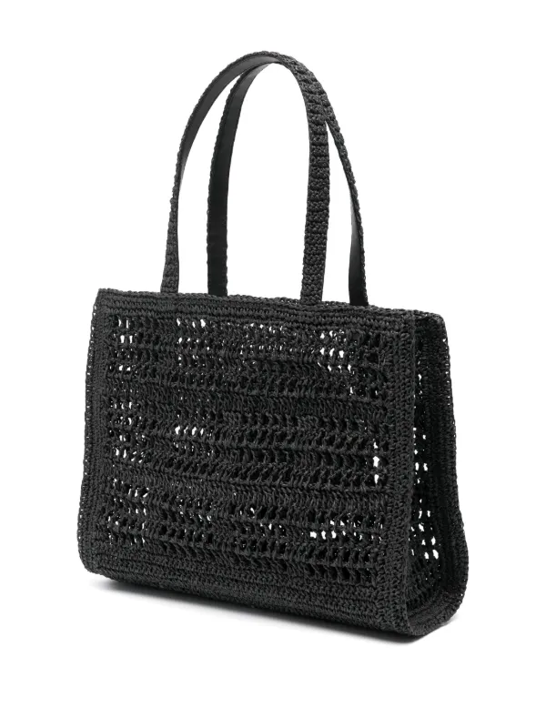 Tory Burch Small Ella Crochet Tote Bag | Black | FARFETCH