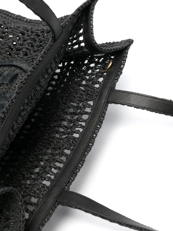 Tory Burch Small Ella Crochet Tote Bag | Black | FARFETCH