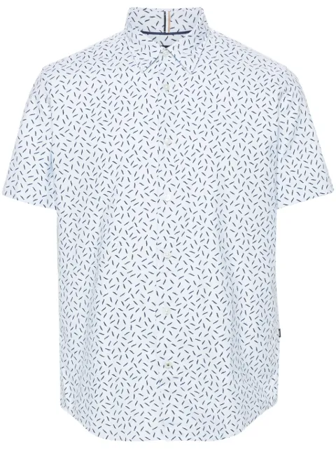 BOSS abstract-pattern cotton shirt