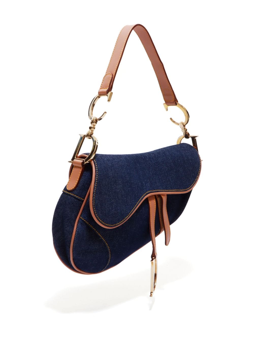 Pre-owned Dior Saddle Denim Shoulder Bag In Blue