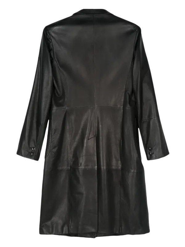 楽天市場】レザーコート トレンチコート ロング丈 革 ロングコート 革