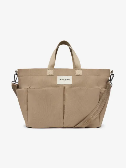Tiba + Marl logo-patch canvas tote bag