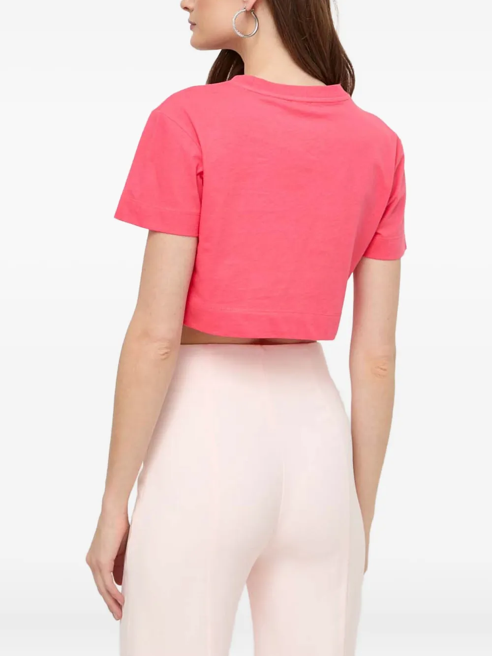Patrizia Pepe T-shirt met logo van stras Roze