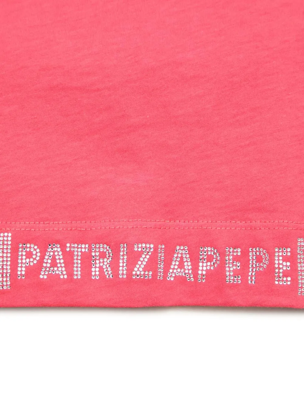 Patrizia Pepe T-shirt met logo van stras Roze