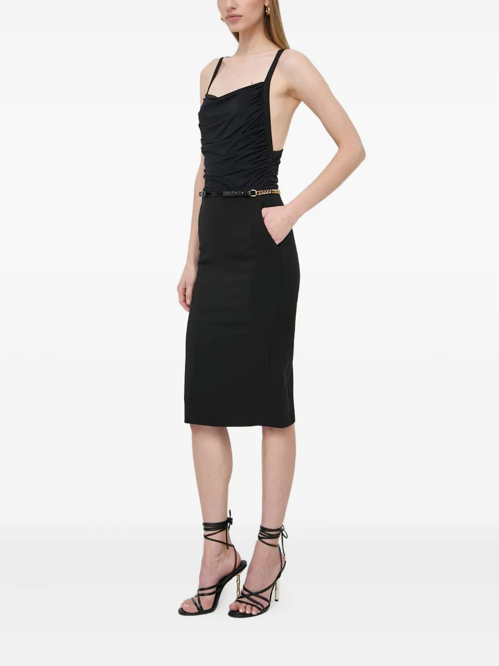 Patrizia Pepe Top met ruches Zwart