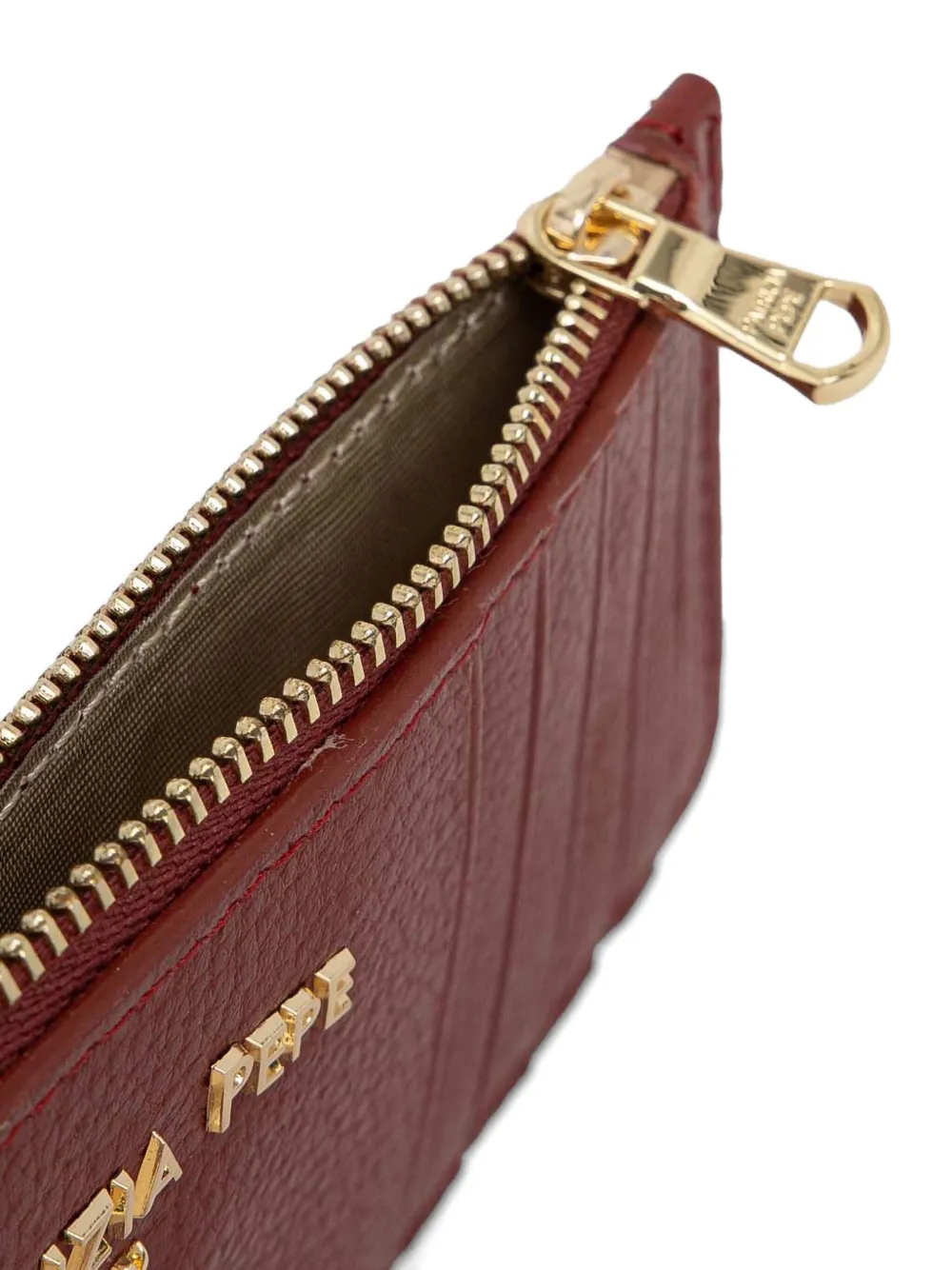 Logo-Lettering Leather Card Holder