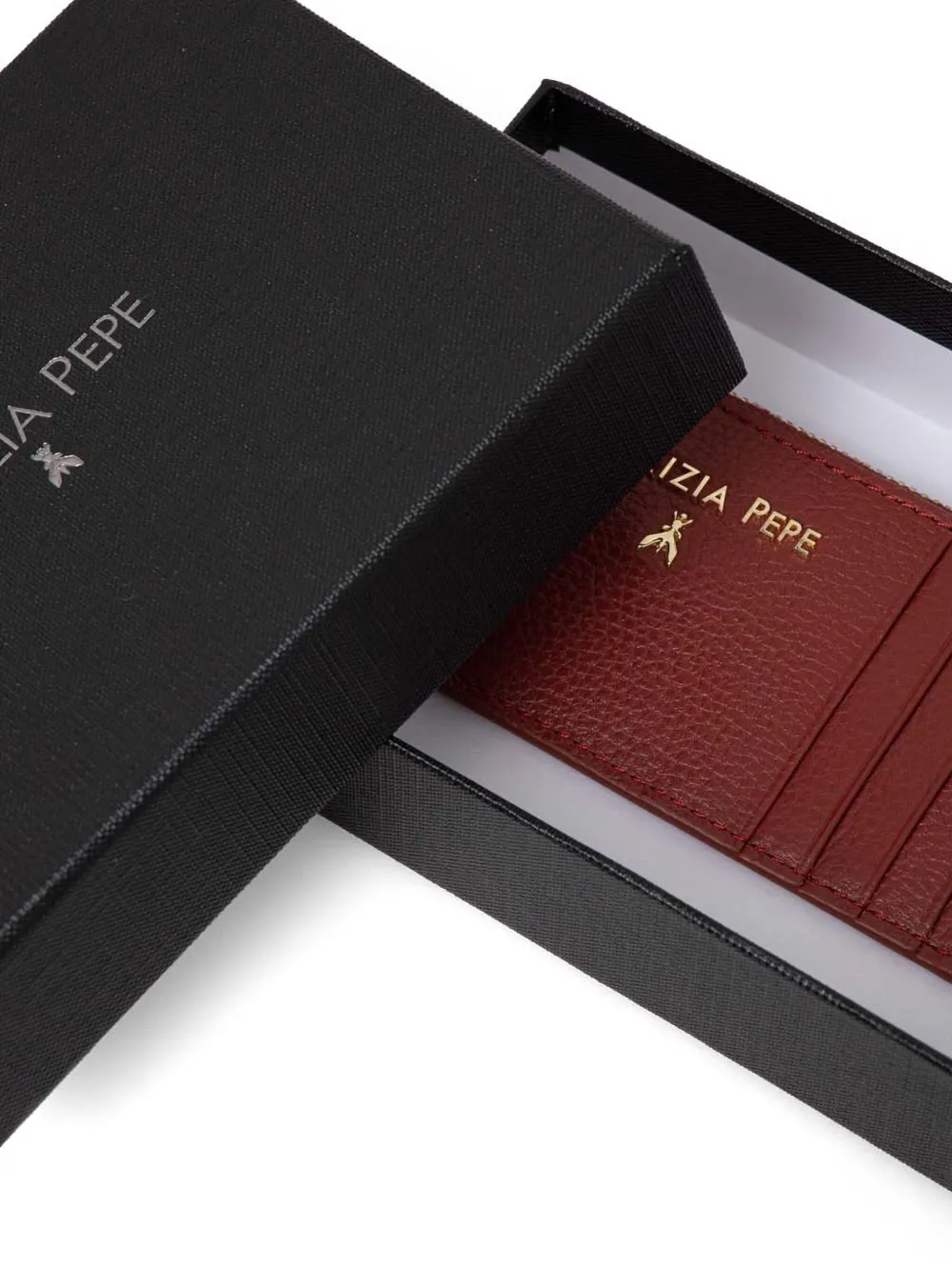 Logo-Lettering Leather Card Holder
