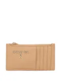 Patrizia Pepe logo-lettering leather card holder - Neutrals
