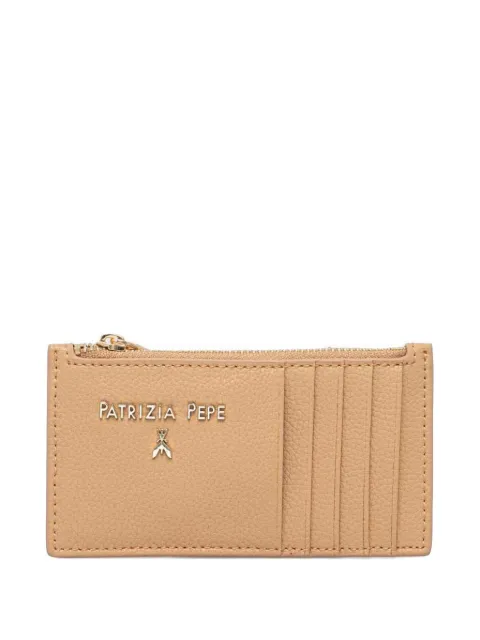 Patrizia Pepe logo-lettering leather card holder 