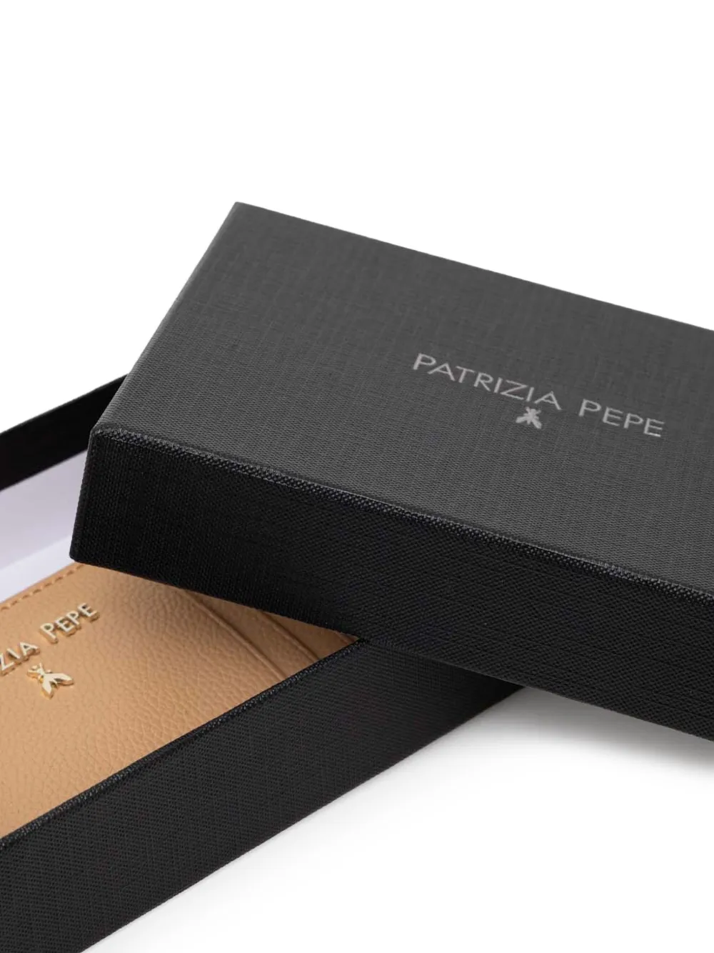 Patrizia Pepe Logo-lettering Leather Card Holder In Brown