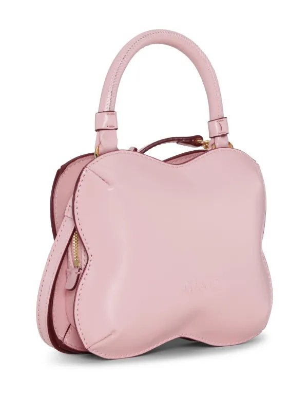 GANNI Butterfly Leather Mini Bag Pink FARFETCH UK