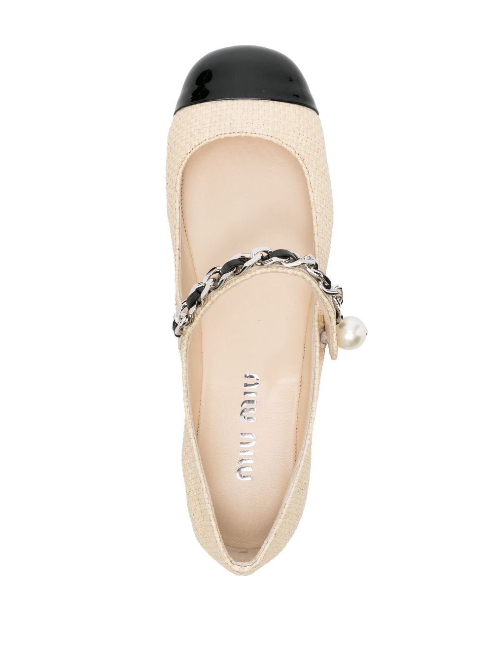 Miu Miu square-toe raffia ballerina shoes Women