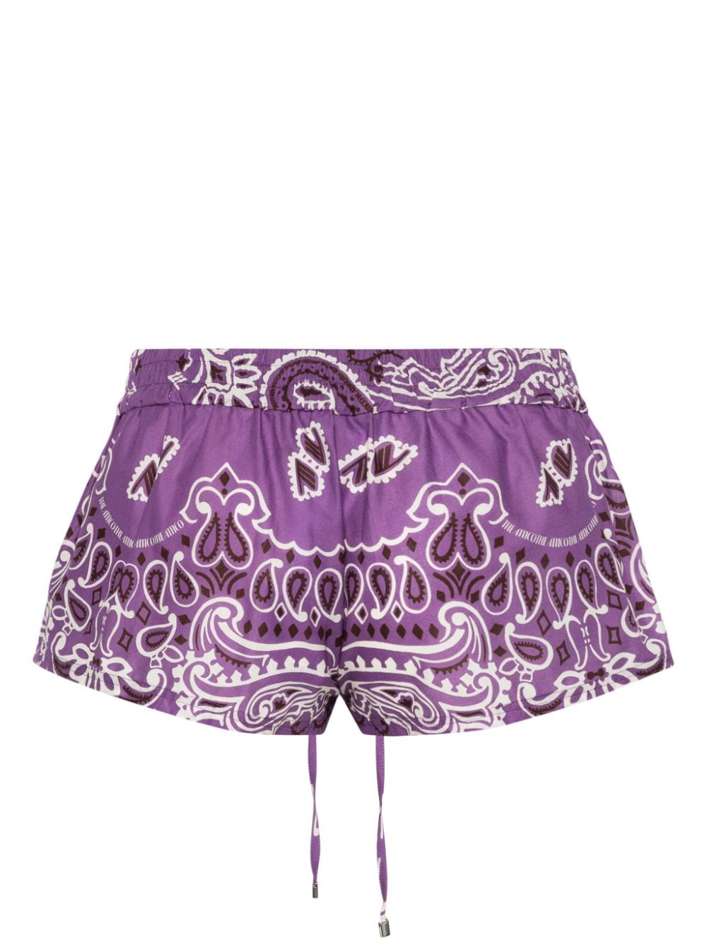 Shop Attico Bandana-print Beach Shorts In Violett