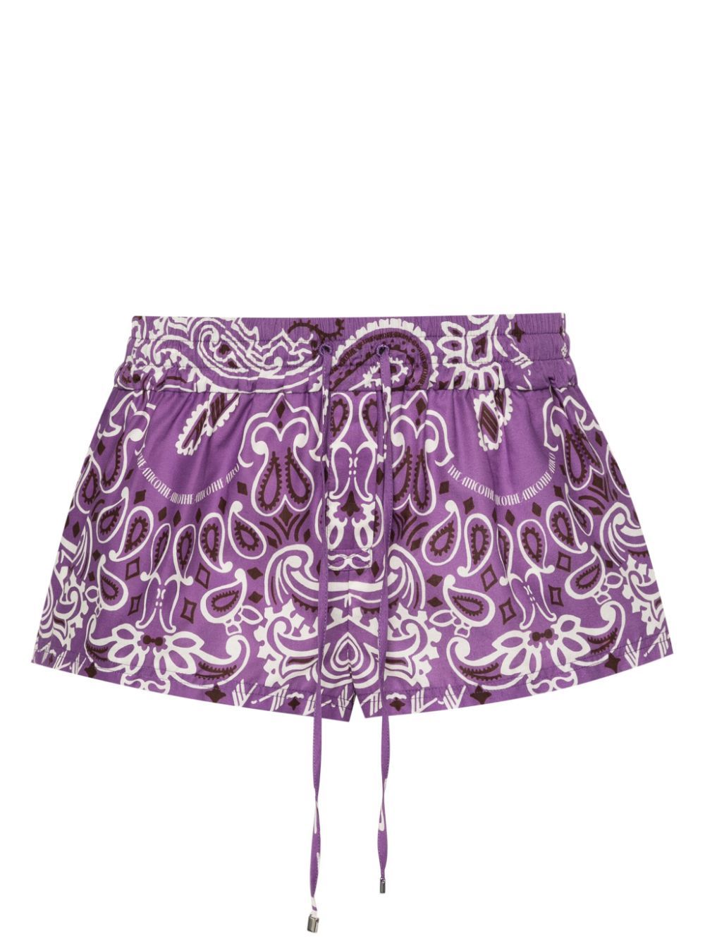 Shop Attico Bandana-print Beach Shorts In Purple