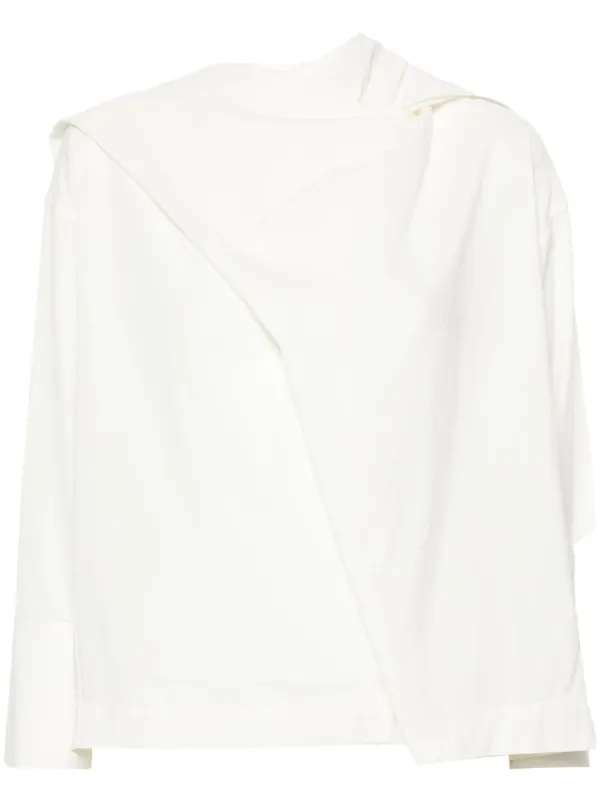 Issey Miyake ドレープ ブラウス | ホワイト | FARFETCH JP