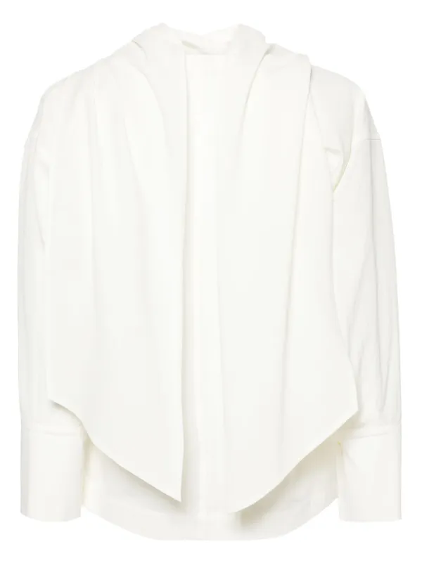 Issey Miyake ドレープ ブラウス | ホワイト | FARFETCH JP
