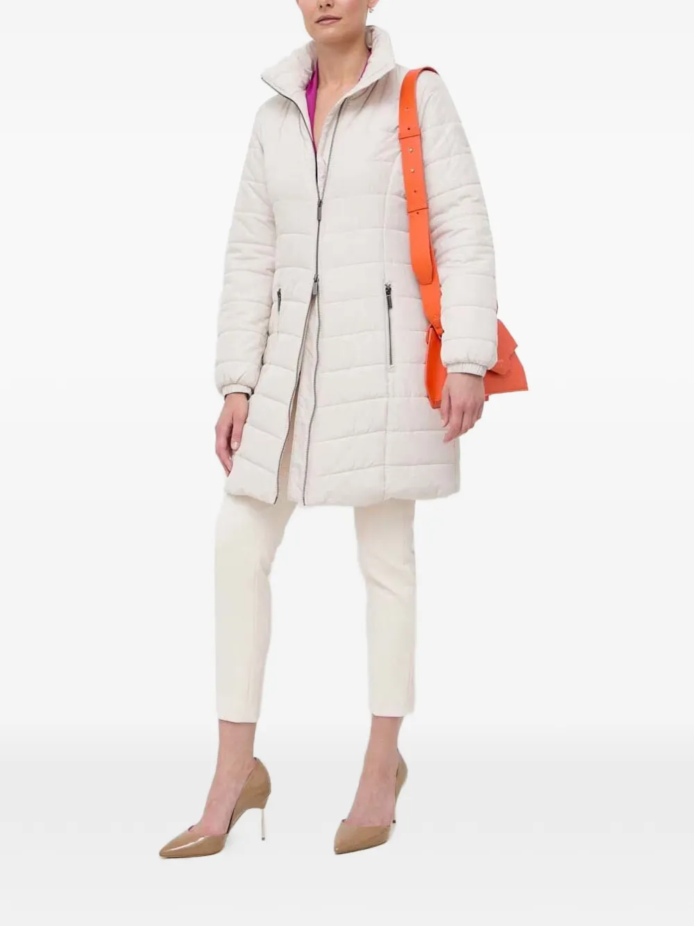  Armani Exchange Hooded Puffer Jacket - Neutrals 