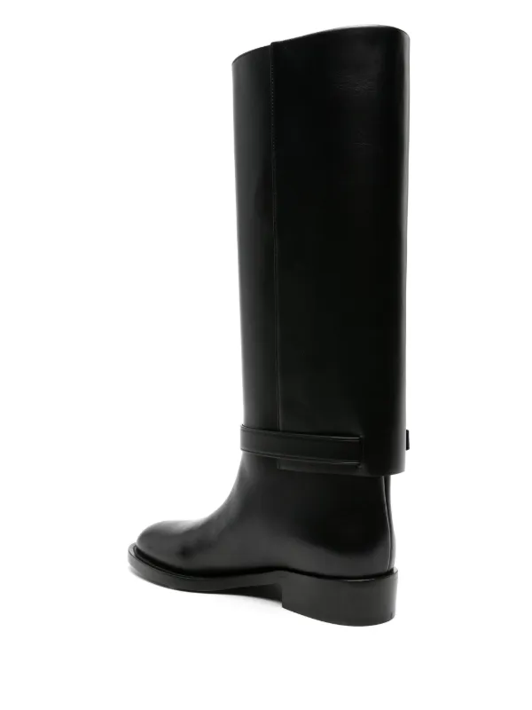 Burberry Pre Owned Emmett knee high Leather Boots Farfetch