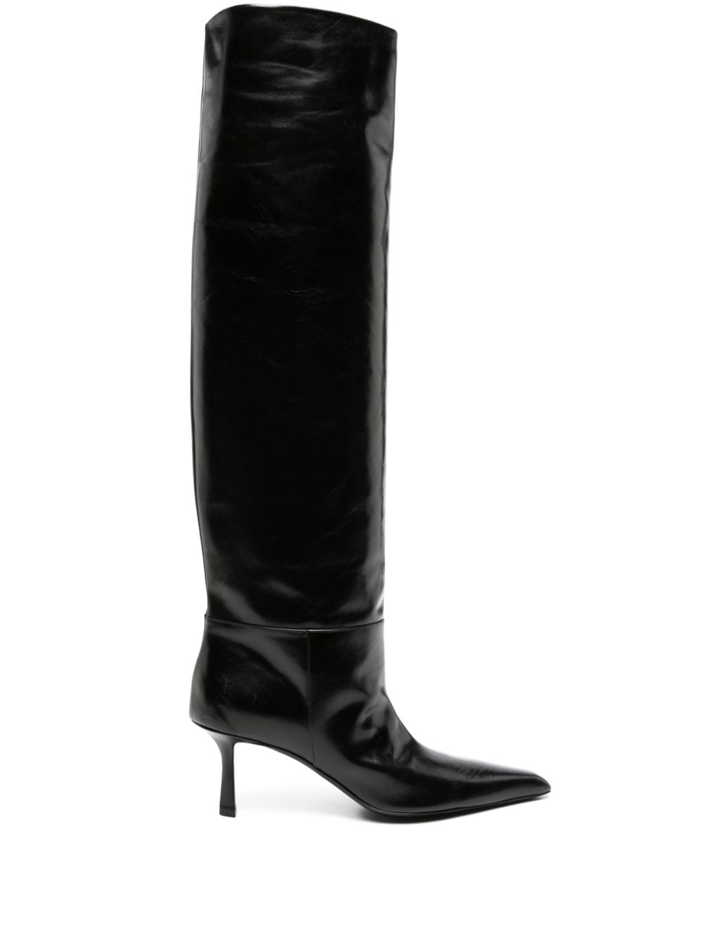 Pre-owned Alexander Wang Viola 65mm Leather Boots In Black