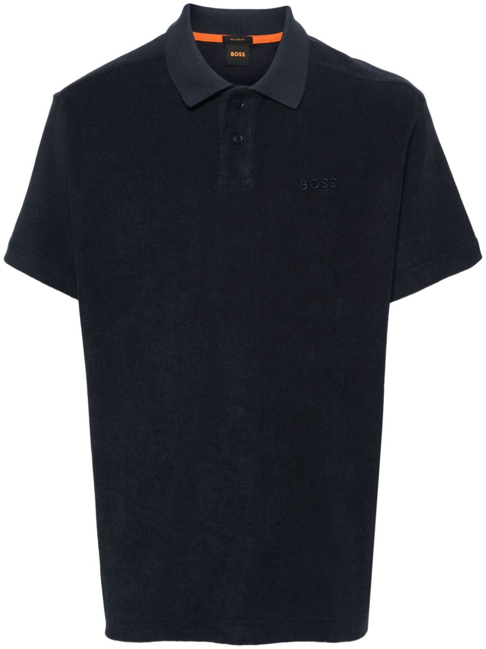 Hugo Boss Terry-cloth Polo Shirt In Blue