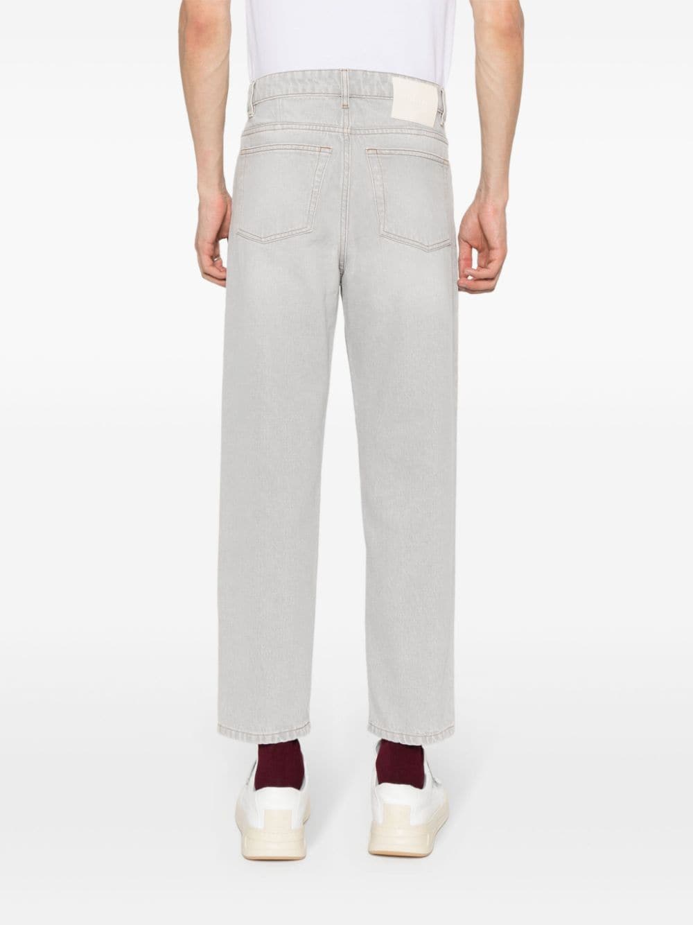 AMI Paris cropped tapered jeans Grijs