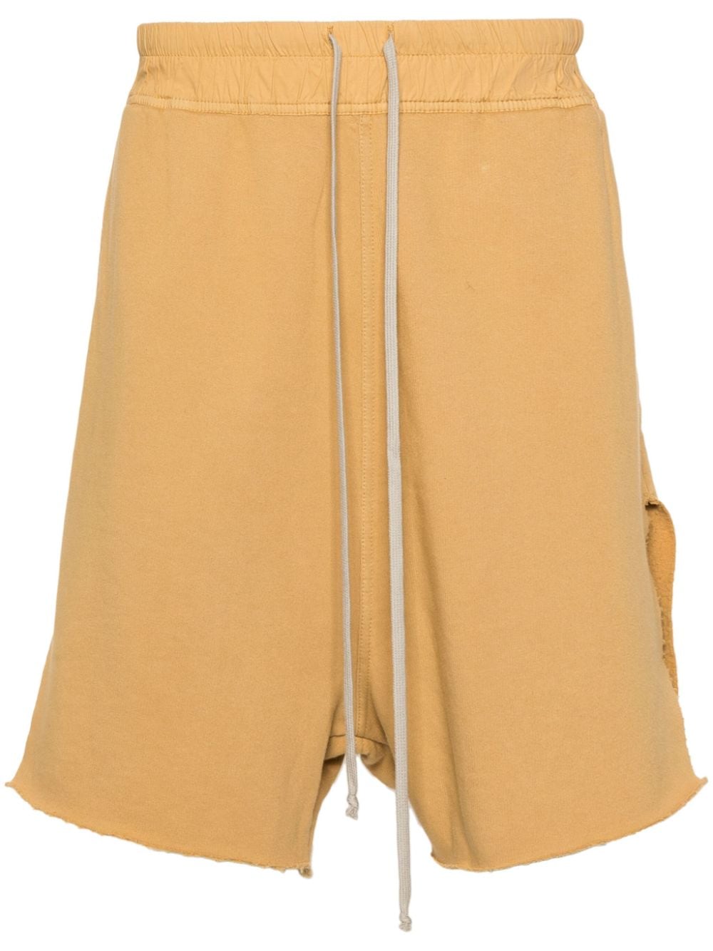 Rick Owens Drkshdw Drop-crotch Cotton Shorts In Yellow