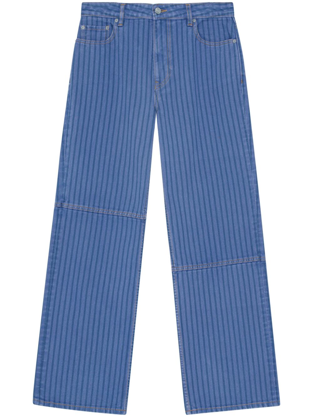 Ganni Halbhohe Wide-leg-jeans In Blau