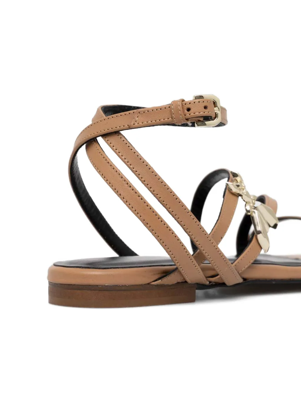 Patrizia Pepe Fly-motif Strappy Sandals In Brown