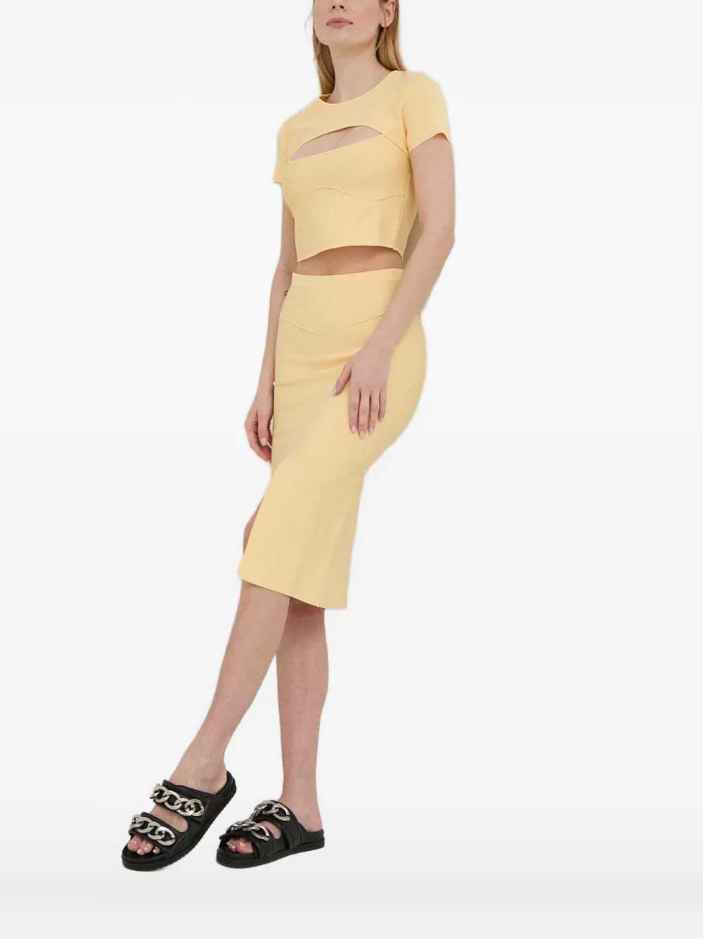 Patrizia Pepe cutout short-sleeve top - Giallo