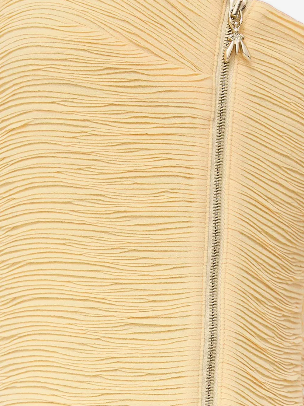 Patrizia Pepe Textured Zip Mini Dress In Yellow
