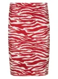 The Attico abstract-print skirt - Red