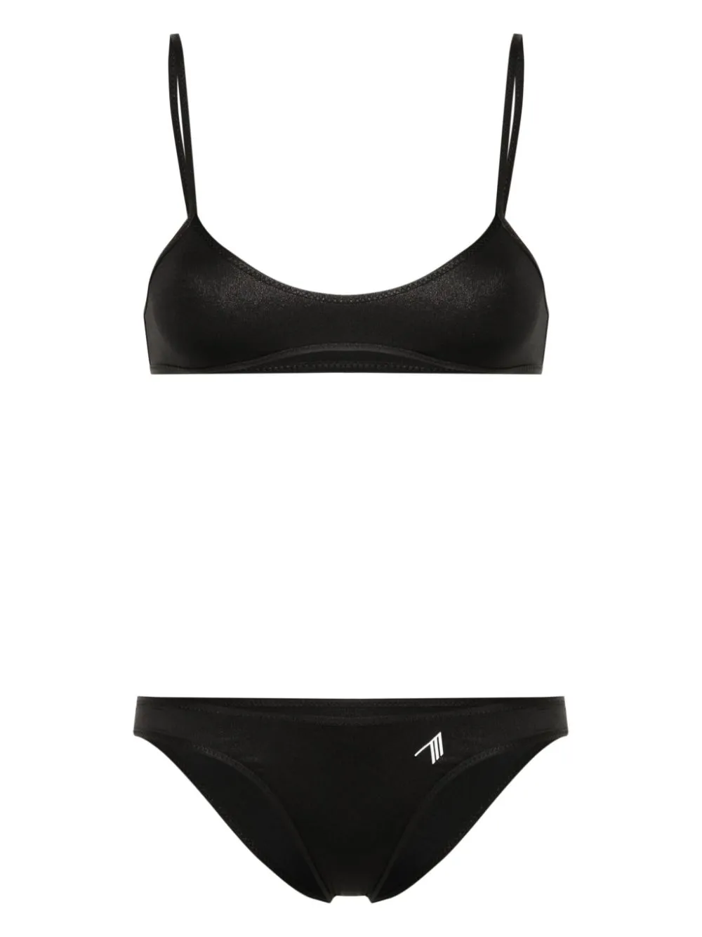 Attico Bikini Mit Gummiertem Logo In Black